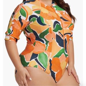 Floral Print One Piece Swimsuit